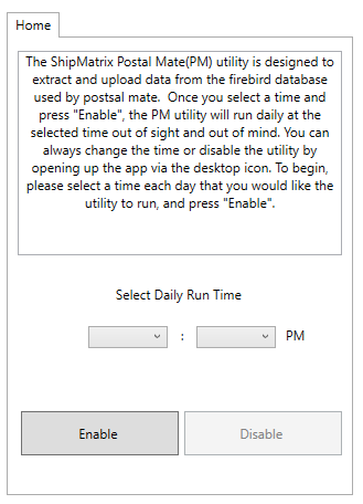 PostalMate Extractor Tool configuration